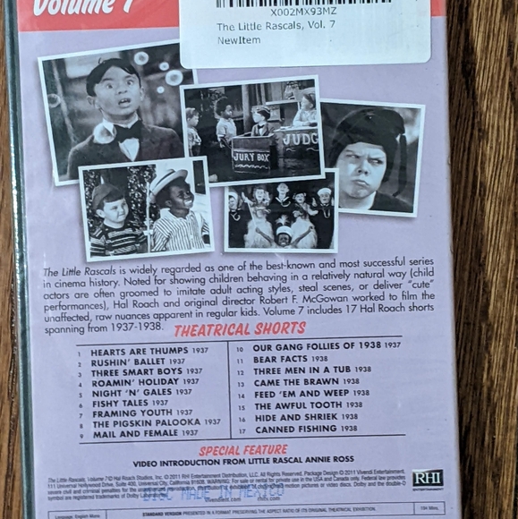 ποΈ3/$15--π NWT NIB The Little Rascals classic TV DVD, Volume 7 - Picture 2 of 2